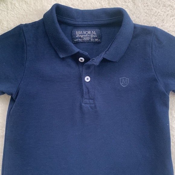 Mayoral Navy Blue Polo Shirt 12M Boys EUC - Picture 2 of 5